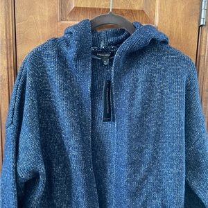 Hooded navy heather Banana Republic cardigan. NWT.